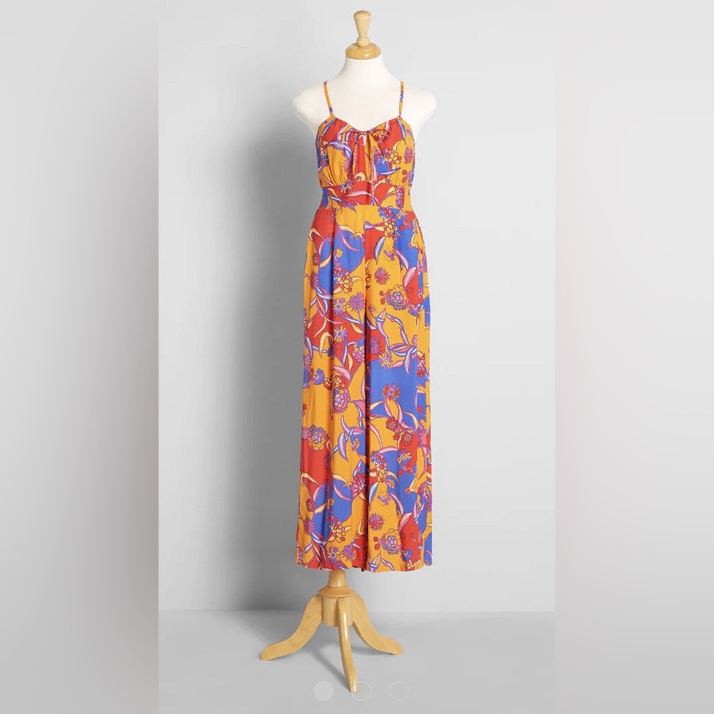 Modcloth Multicolor Floral “For the Love of Festival Season" Jumpsuit